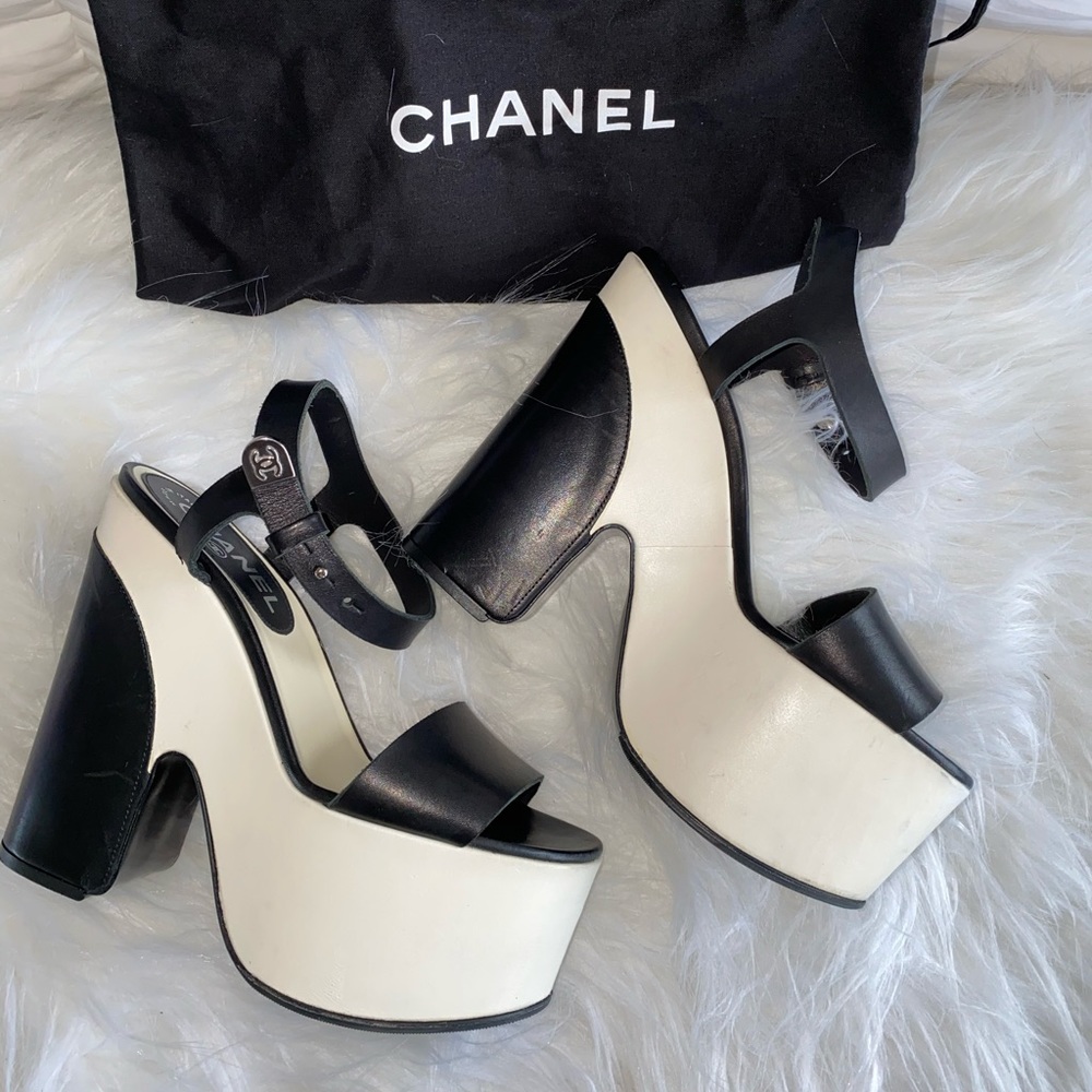 CHANEL Wedge Platform Sandal